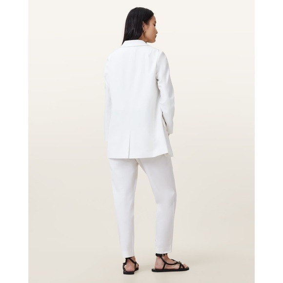All Saints Aleida Lightweight White Pleated Trousers Tri Pants Size 0 $169 - Picture 8 of 13